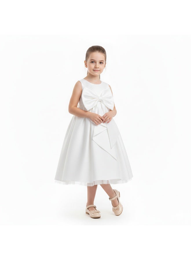 D'Daniela Satin Bow A-Line Dress - Image 4